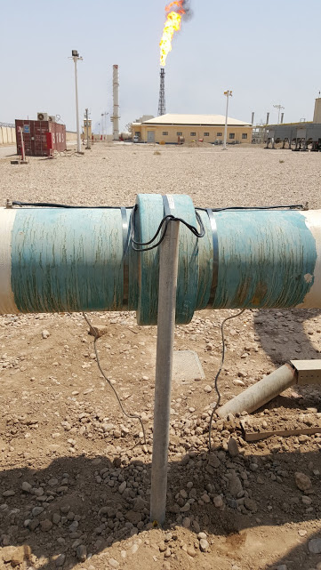 Oil pipeline construction works in the Majnoon, Bazargan and Halfaya oil fields.