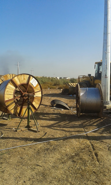 Construction of electrical poles and installation of foundations in the Majnoon, Bazargan and Halfaya oil fields