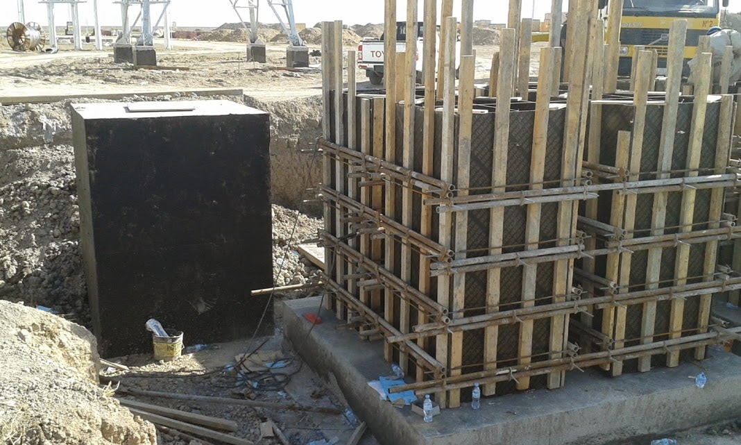 Construction of electrical poles and installation of foundations in the Majnoon, Bazargan and Halfaya oil fields