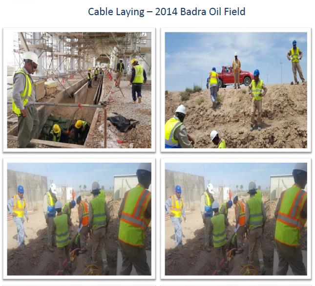 Burj Al Arab Company's Electric work in the Maysan and Basra governorates,  Wasit, in the oil fields